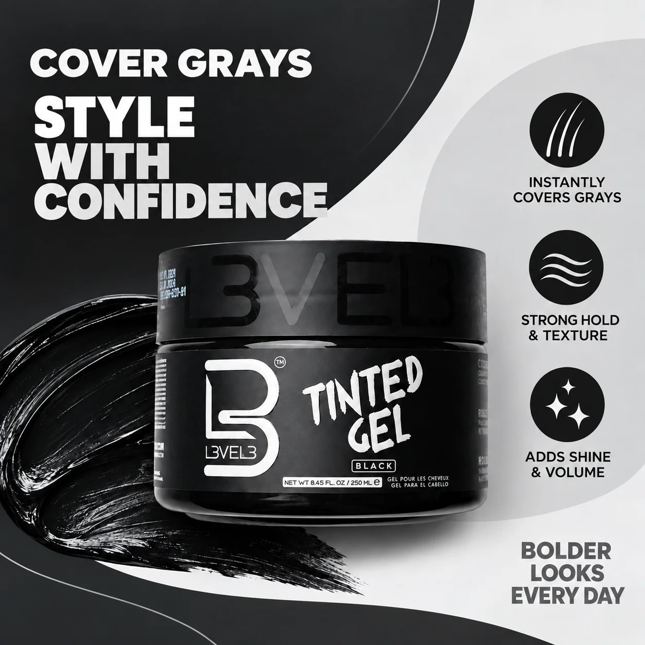 Tinted Hair Gel - Black Color
