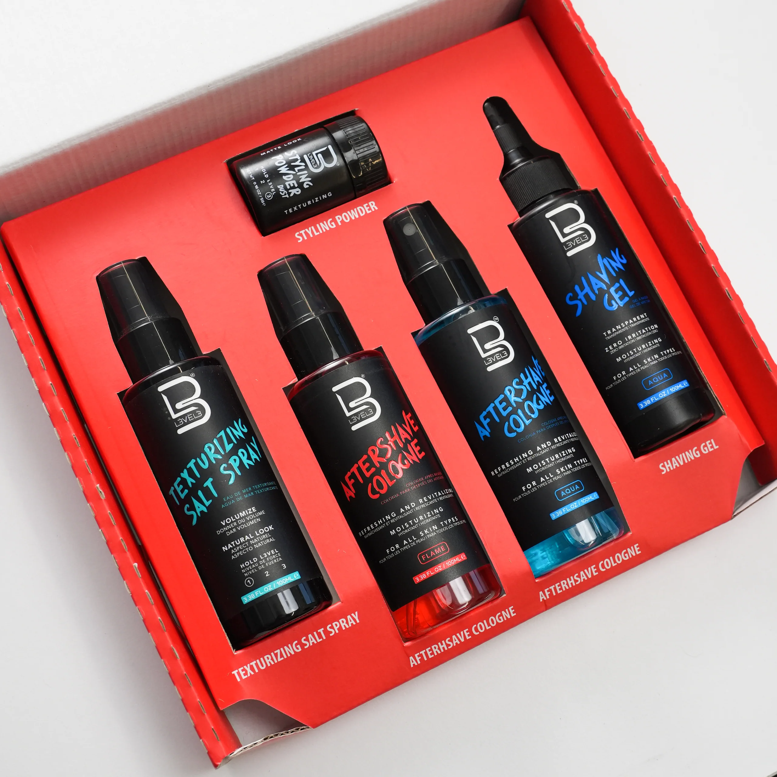 Rejsesæt – Aftershave Cologne, Shaving Gel, Salt Spray & Styling Powder