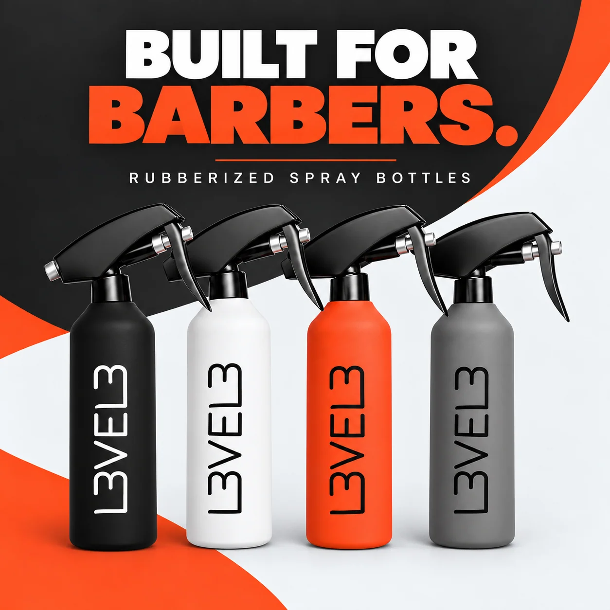 Rubberized sprayflessen 4-pack