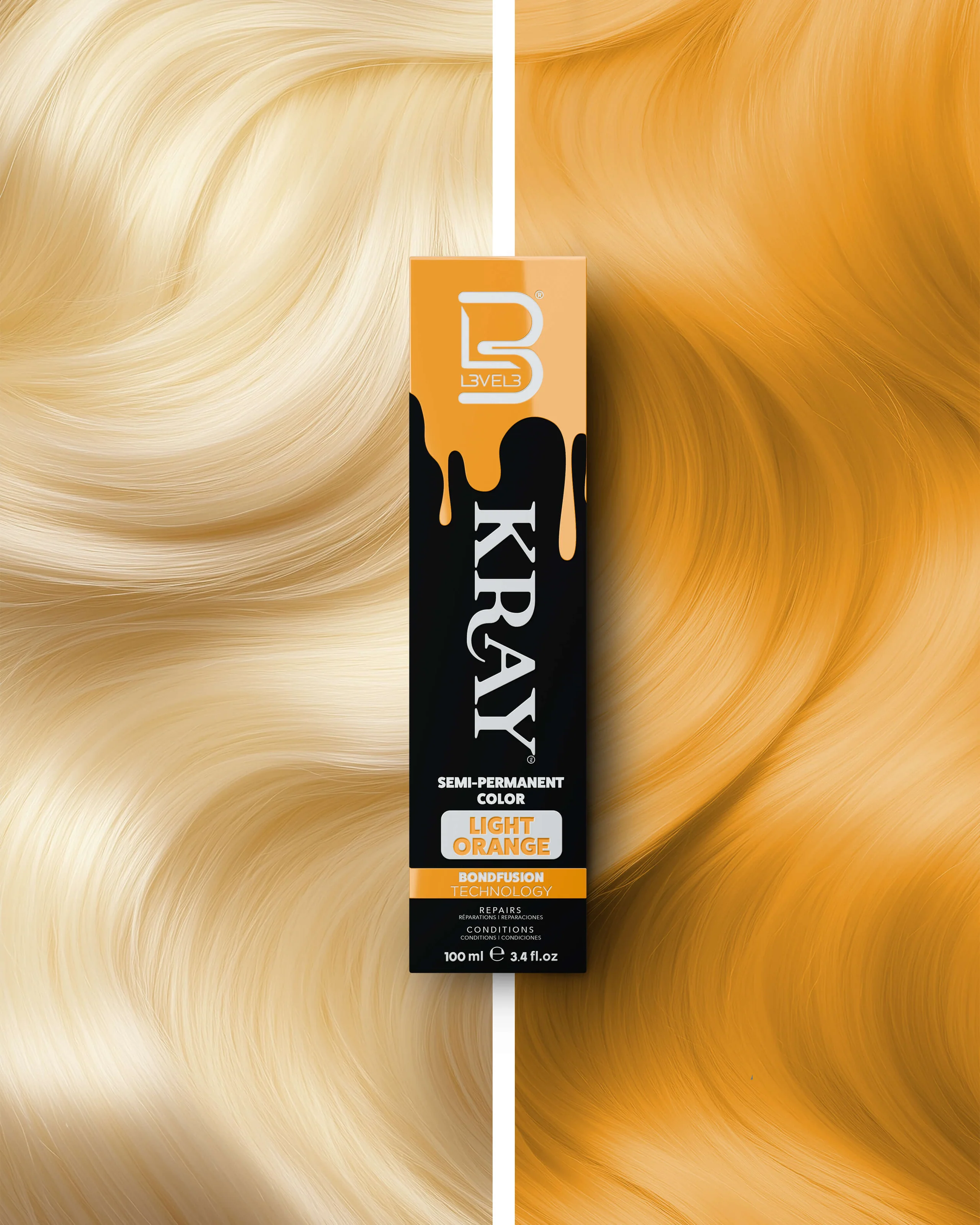 Lys orange semipermanent farve