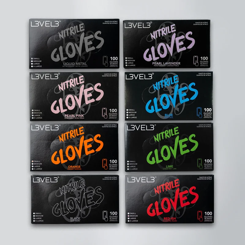 Collezione completa di guanti in nitrile – confezione da 8