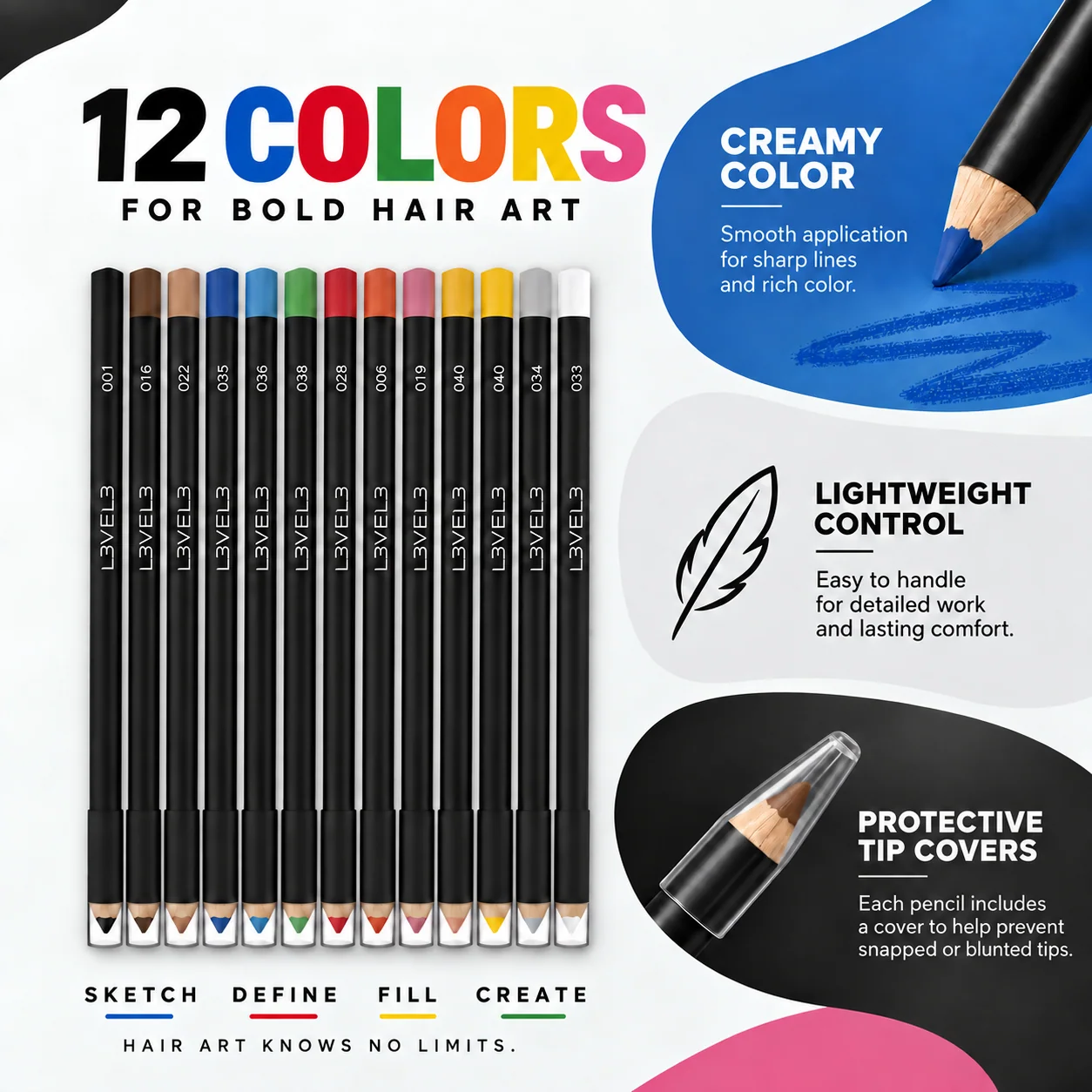 Color Liner Pencils - 12 Pc