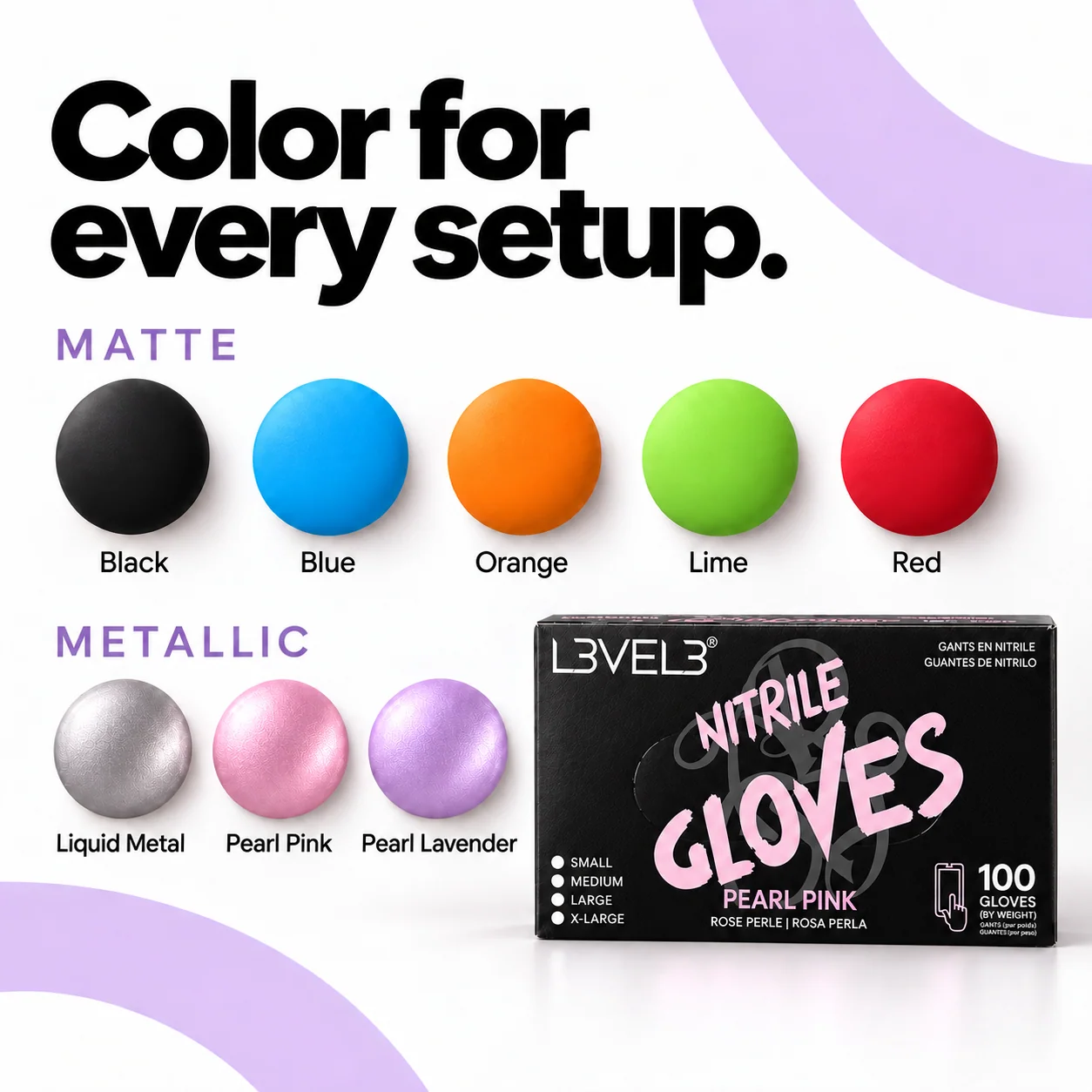 Collezione completa di guanti in nitrile – confezione da 8